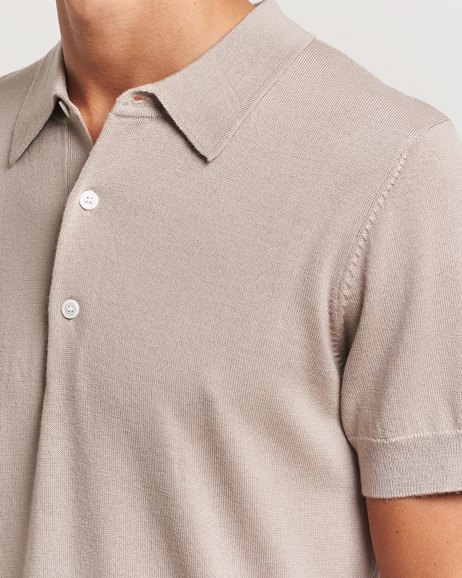 Homme | Polos | A Day's March | Rosehall Short Sleeve Merino Polo Dove