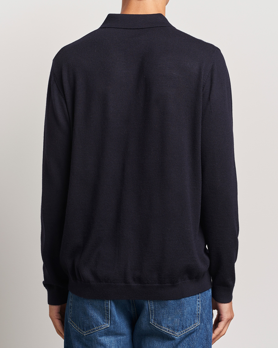 Homme | Pulls Et Tricots | A Day's March | Thompson Merino Half-Zip Polo Navy