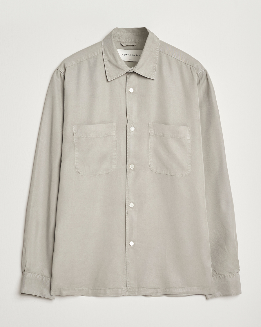 Homme | Chemises | A Day's March | Balain Lyocell Shirt Rock Grey