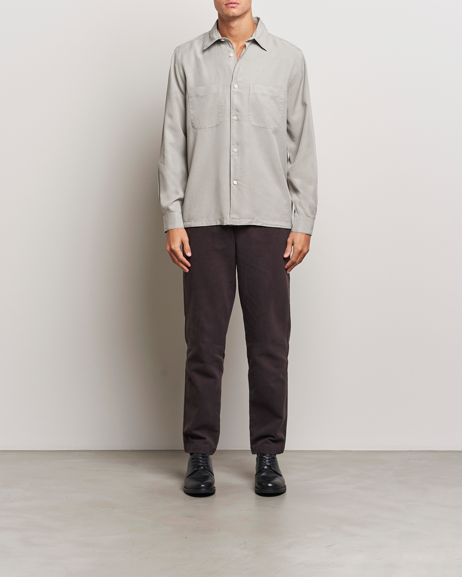 Homme | Chemises | A Day's March | Balain Lyocell Shirt Rock Grey