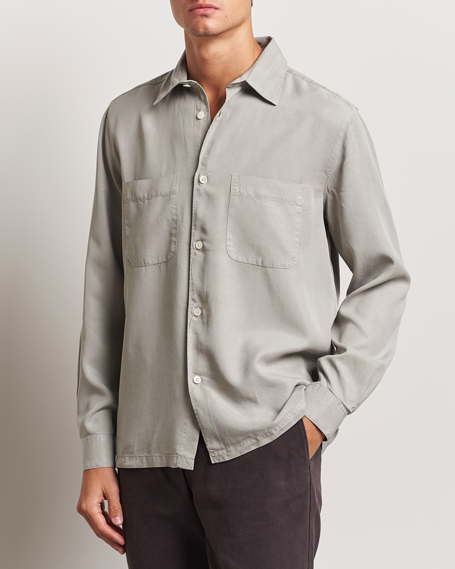 Homme | Chemises | A Day's March | Balain Lyocell Shirt Rock Grey