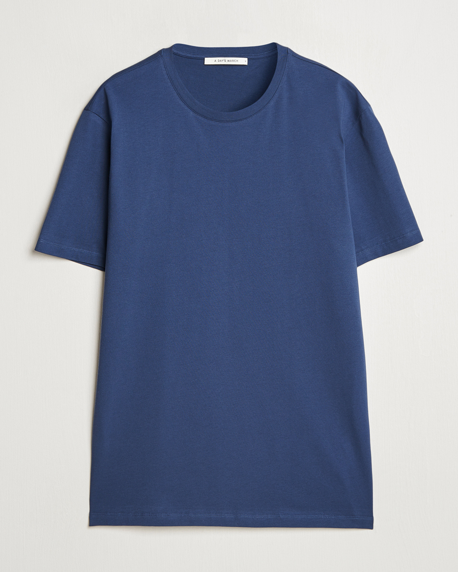 Homme | T-shirts | A Day's March | Midweight T-Shirt Brewers Blue