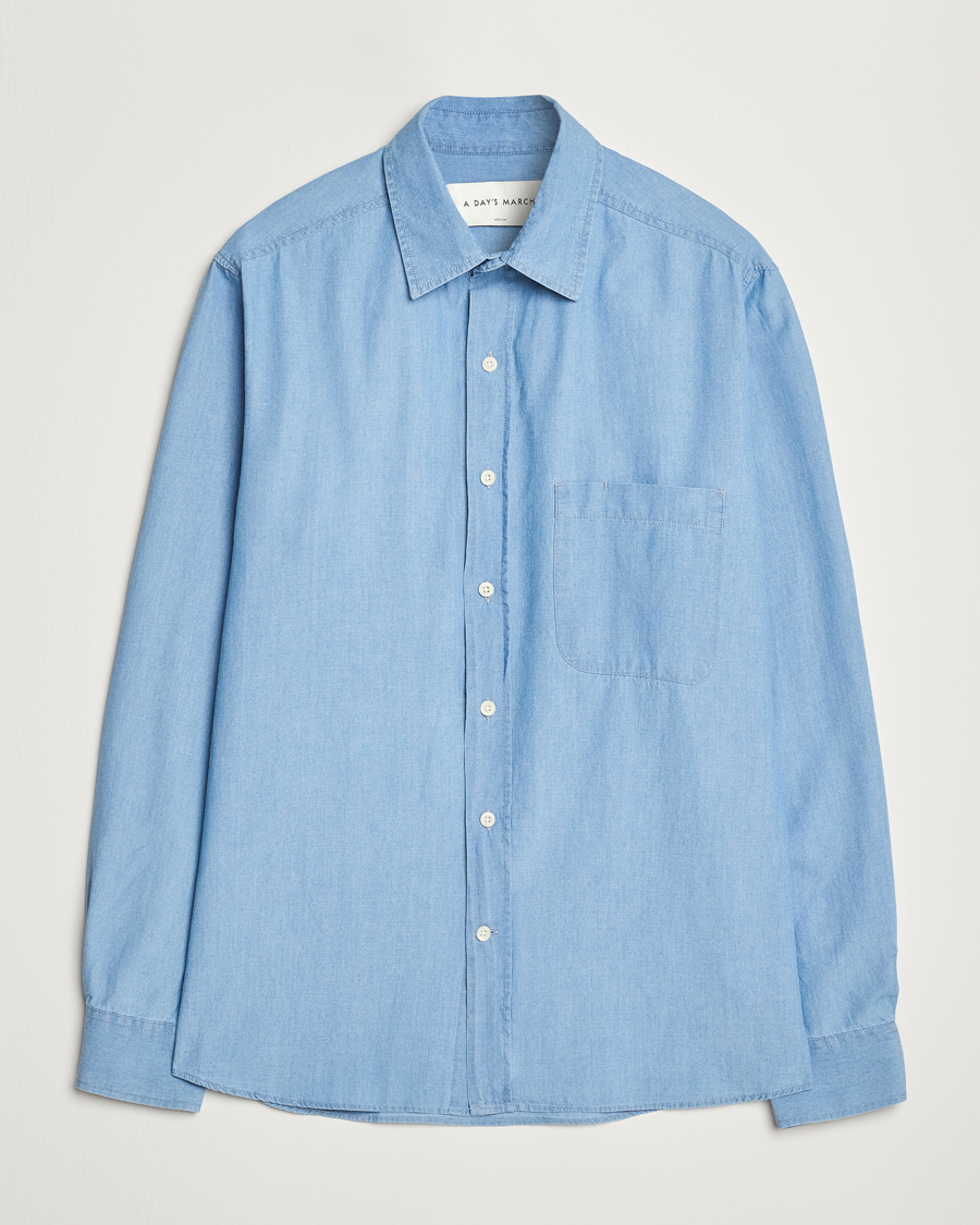 Homme | Chemises | A Day's March | Will Chambray Shirt Light Blue