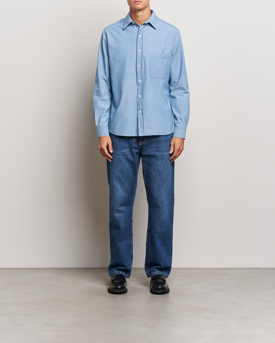 Homme | Chemises | A Day's March | Will Chambray Shirt Light Blue