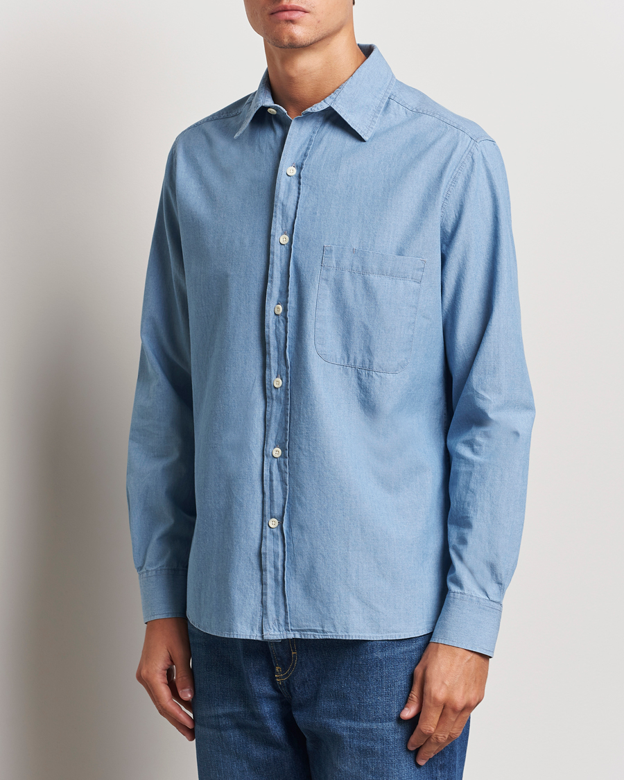 Homme | Chemises | A Day's March | Will Chambray Shirt Light Blue