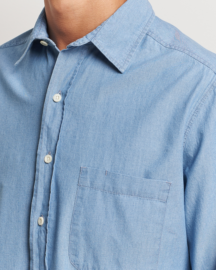 Homme | Chemises | A Day's March | Will Chambray Shirt Light Blue