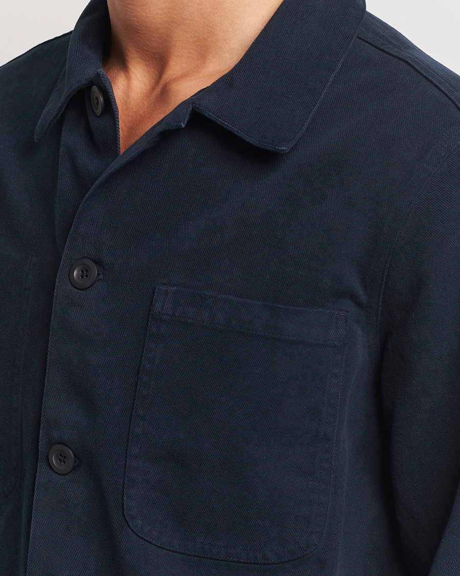 Homme | Manteaux Et Vestes | A Day's March | Algot Lyocell Overshirt Navy