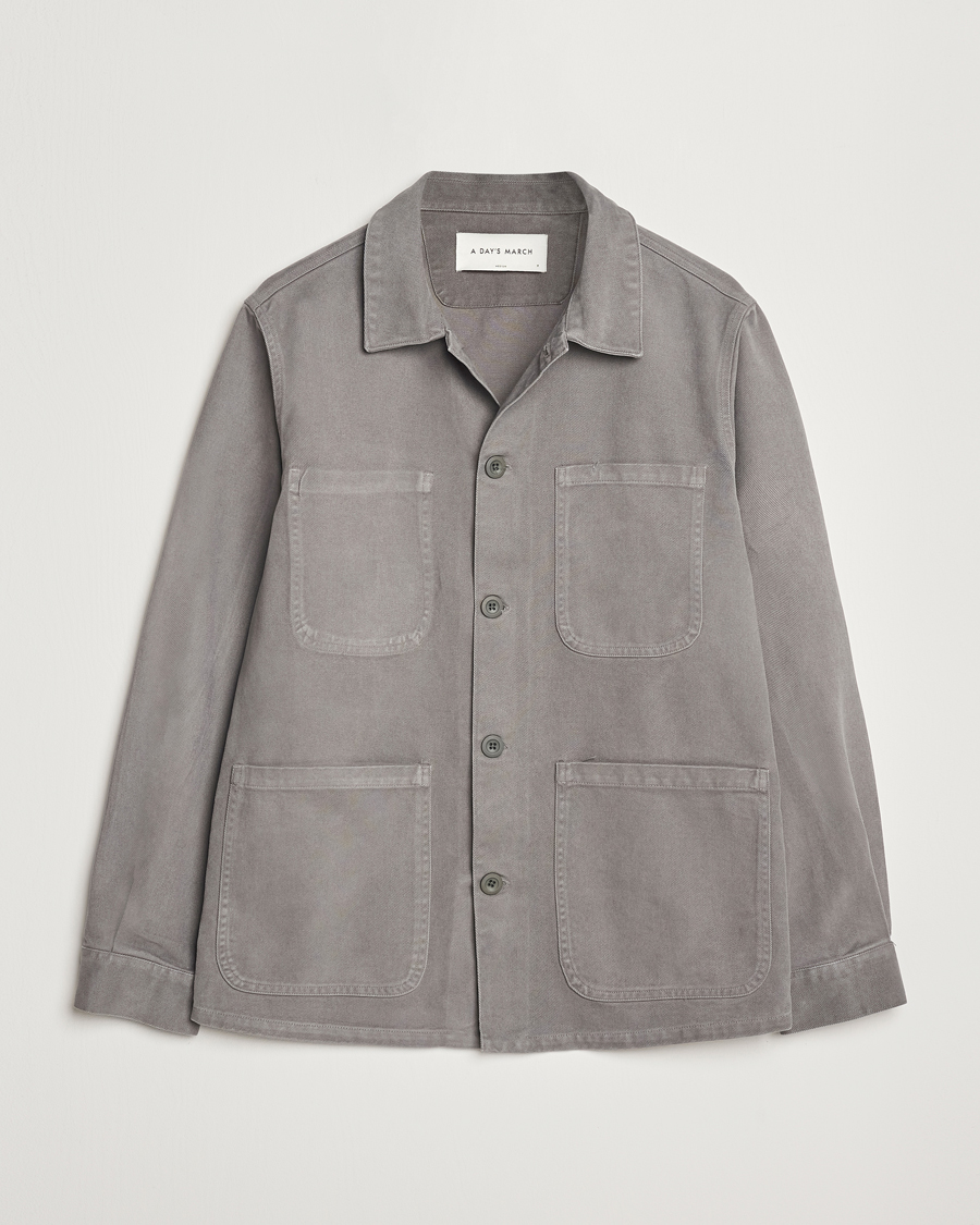 Homme | Chemises | A Day's March | Algot Cotton Lyocell Overshirt Grey