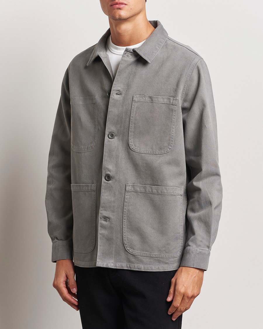 Homme | Chemises | A Day's March | Algot Cotton Lyocell Overshirt Grey