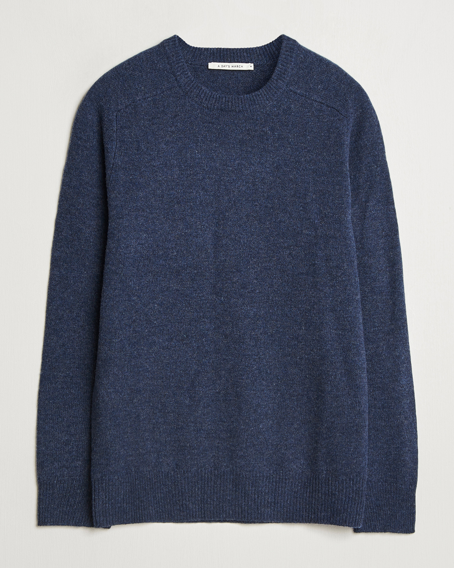 Homme | Pulls Et Tricots | A Day's March | Brodick Lambswool Sweater Navy