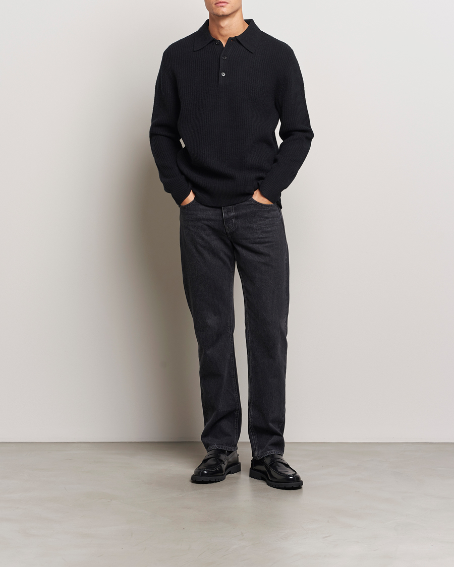 Homme | Pulls Et Tricots | A Day's March | Dover Lambswool Polo Black
