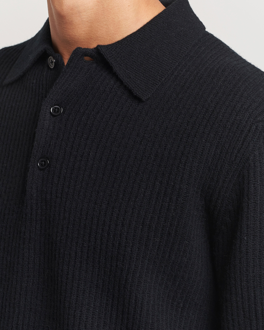Homme | Pulls Et Tricots | A Day's March | Dover Lambswool Polo Black