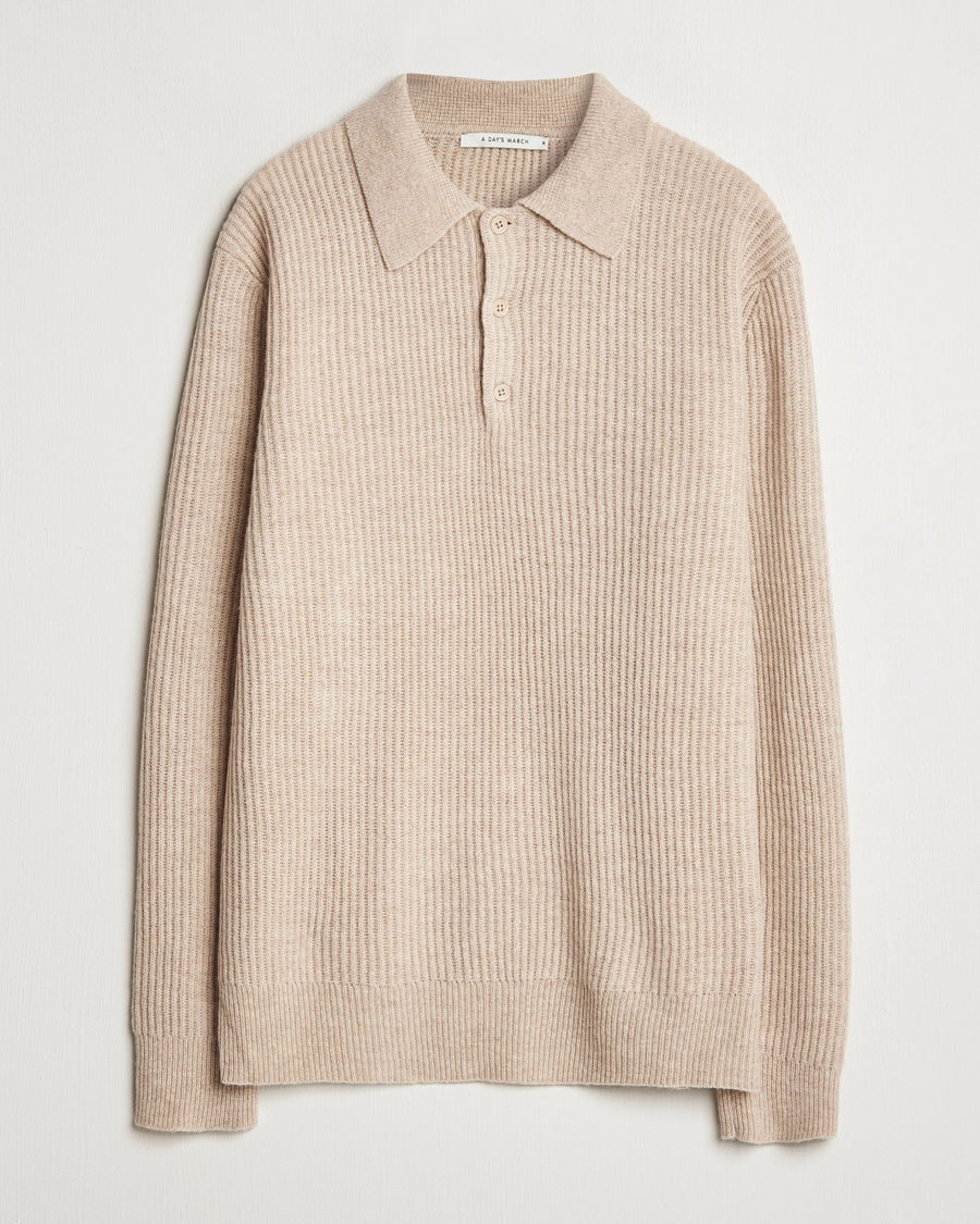 Homme | Pulls Et Tricots | A Day's March | Dover Lambswool Polo Sand Melange