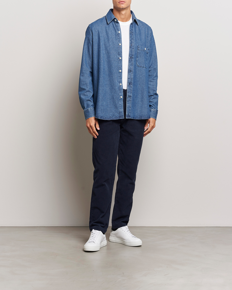 Homme | Chemises | A Day's March | Mason Sturdy Denim Shirt Indigo Blue