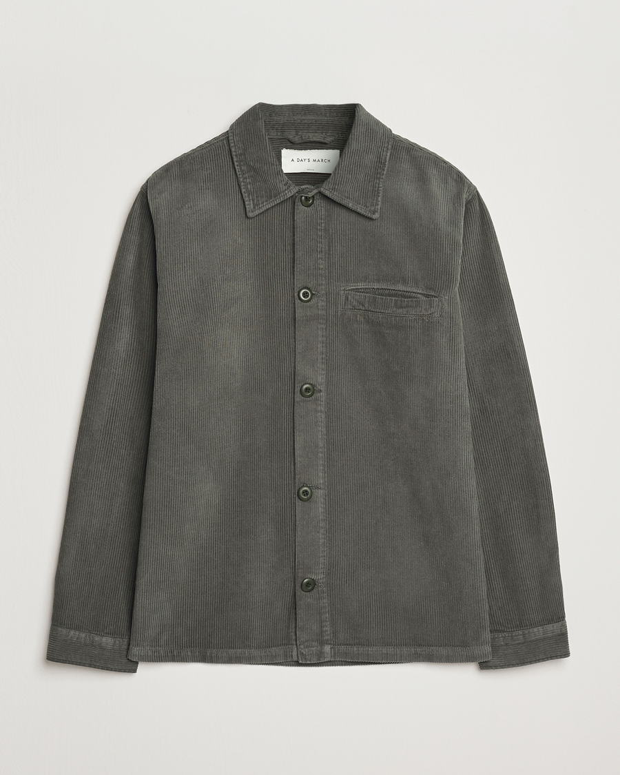 Homme | Chemises | A Day's March | Telford Corduroy Overshirt Olive