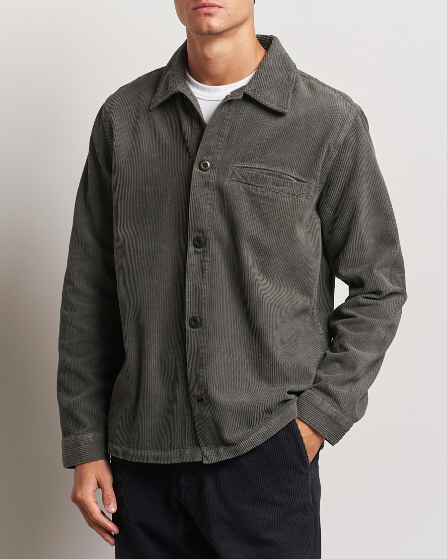 Homme | Chemises | A Day's March | Telford Corduroy Overshirt Olive