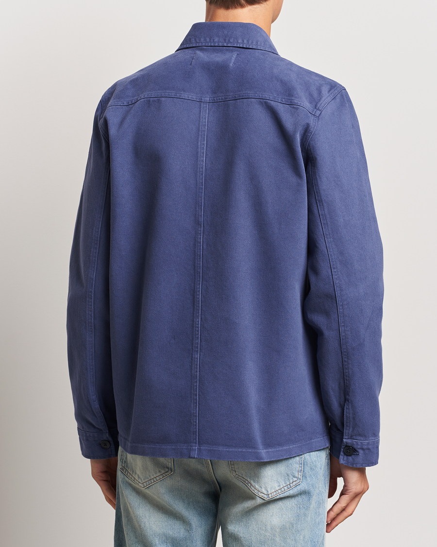 Homme | Chemises | A Day's March | Patch Pocket Sturdy Twill Overshirt Brewers Blue