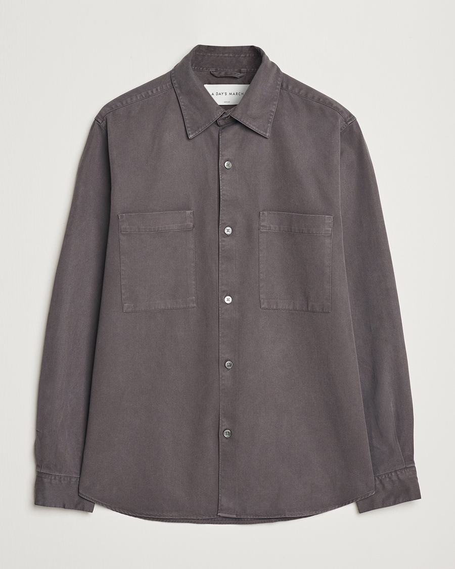 Homme | Chemises | A Day's March | Farleigh Lyocell Shirt Dark Grey