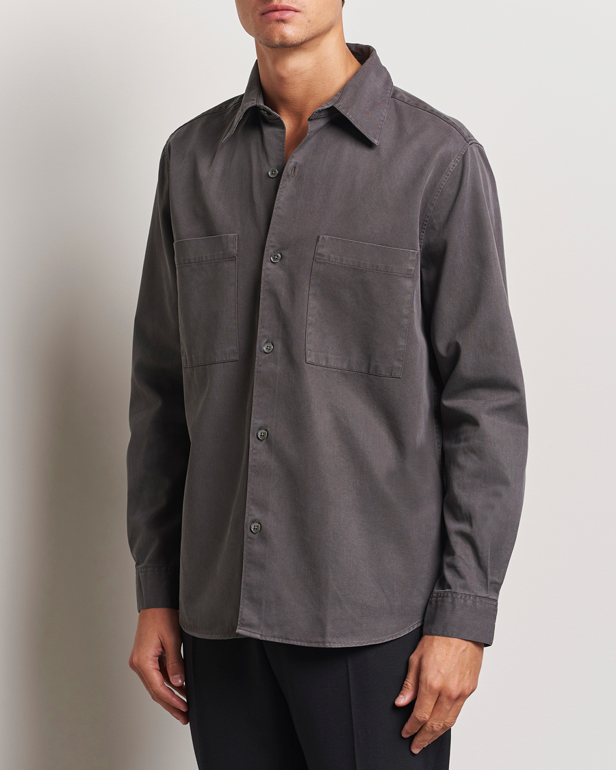 Homme | Chemises | A Day's March | Farleigh Lyocell Shirt Dark Grey