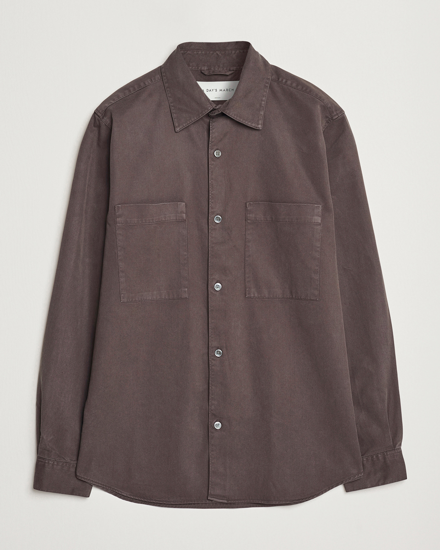 Homme | Chemises | A Day's March | Farleigh Lyocell Shirt Chocolate