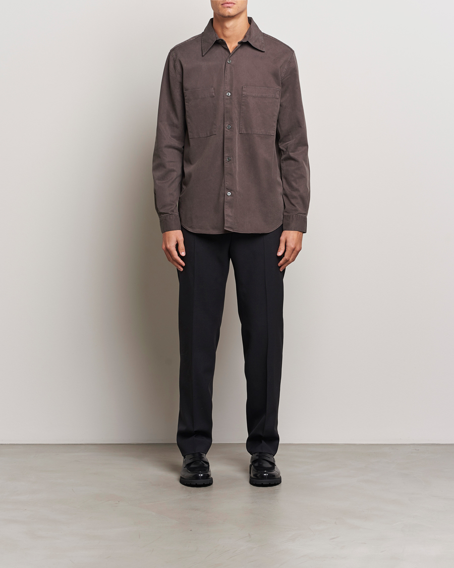 Homme | Chemises | A Day's March | Farleigh Lyocell Shirt Chocolate