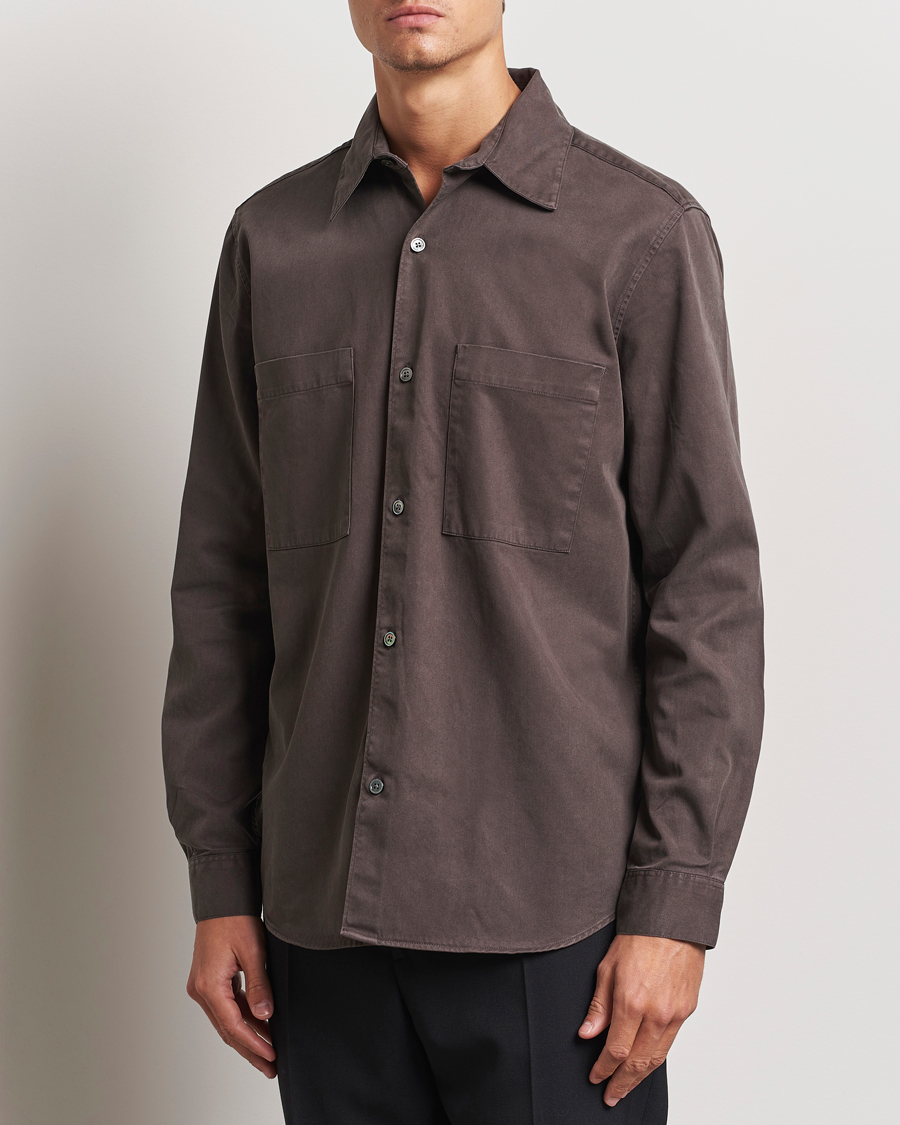 Homme | Chemises | A Day's March | Farleigh Lyocell Shirt Chocolate