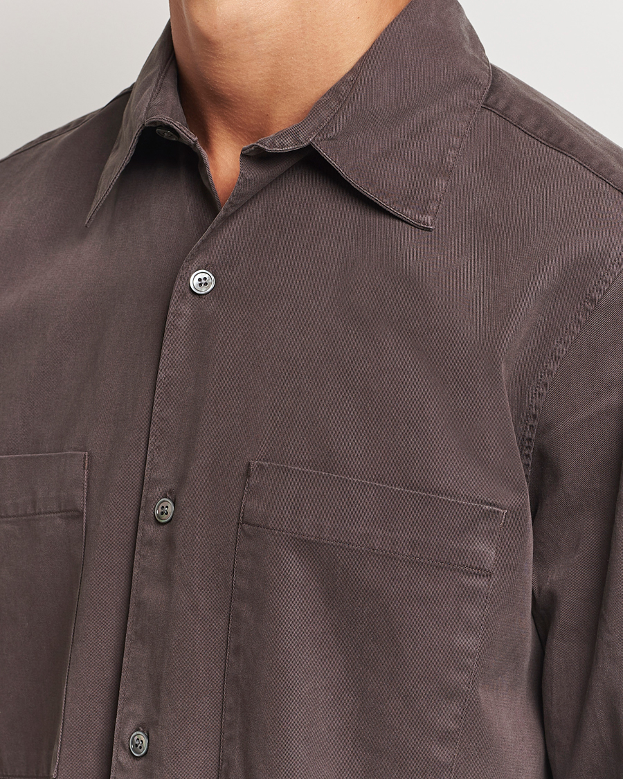 Homme | Chemises | A Day's March | Farleigh Lyocell Shirt Chocolate