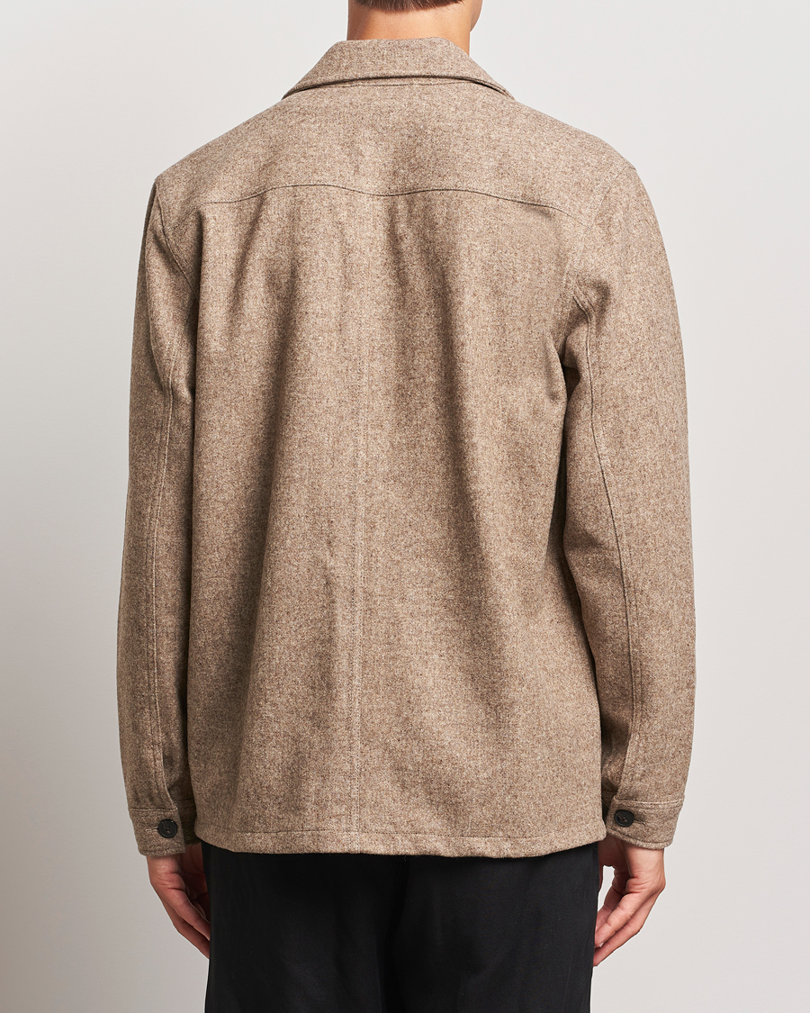 Homme | Chemises | A Day's March | Original Wool Overshirt Light Taupe Melange