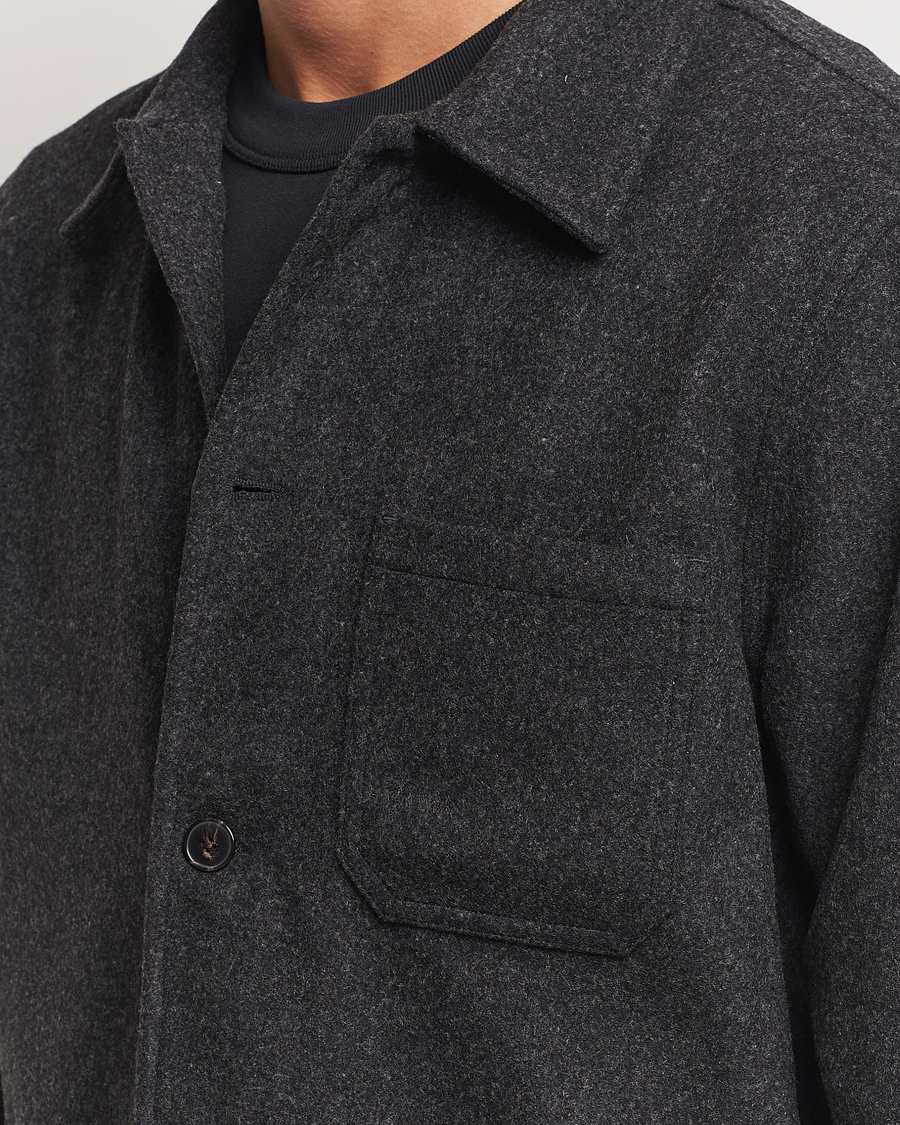 Homme | Chemises | A Day's March | Original Wool Overshirt Charcoal