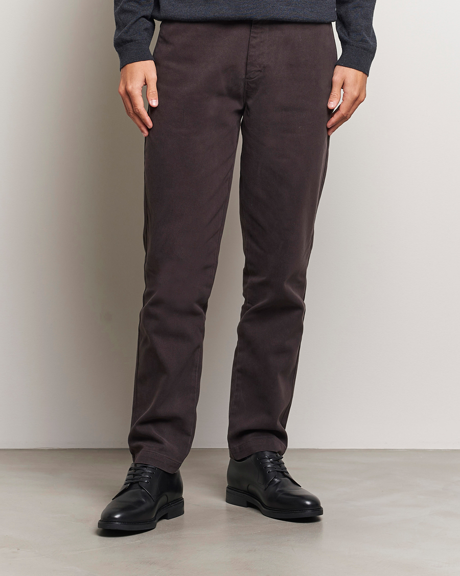 Homme | Pantalons | A Day's March | Miller Cotton Lyocell Trousers Chocolate
