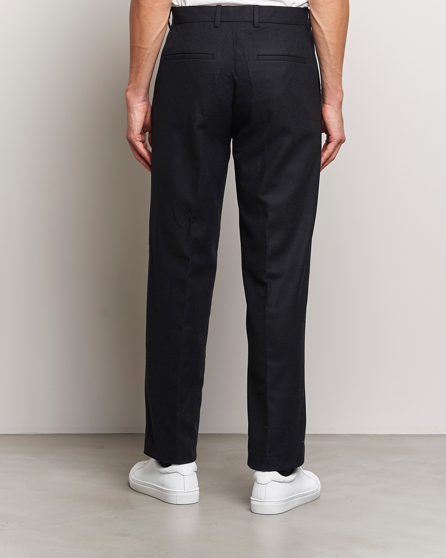 Homme | Pantalons | A Day's March | Gairloch Relaxed Wool Trousers Black