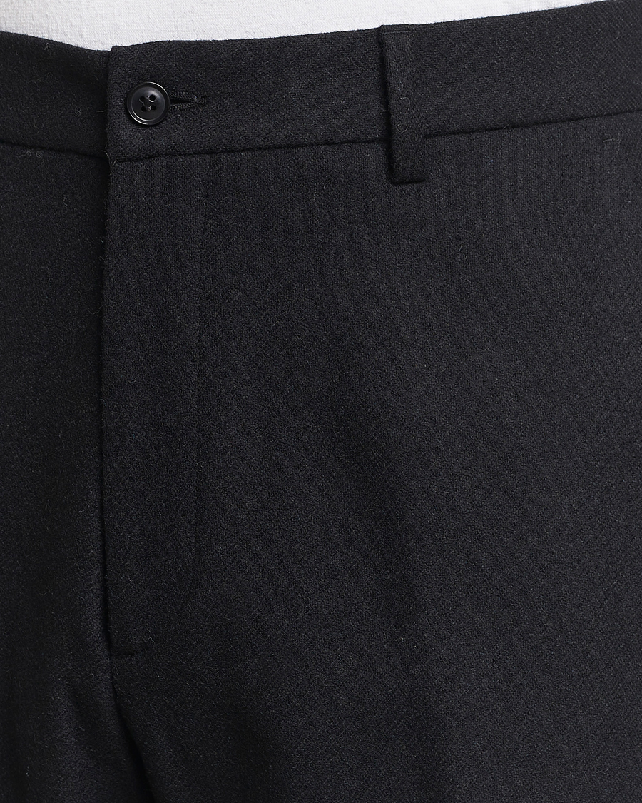 Homme | Pantalons | A Day's March | Gairloch Relaxed Wool Trousers Black