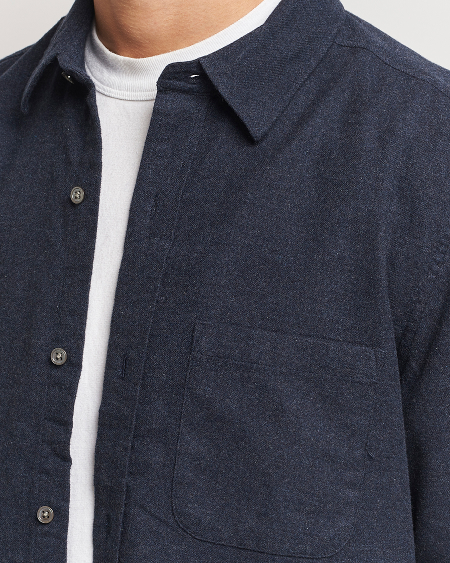 Homme | Chemises | A Day's March | Newark Flannel Shirt Navy