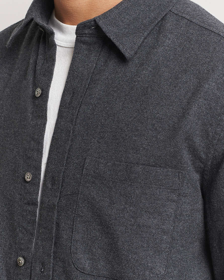 Homme | Chemises | A Day's March | Newark Flannel Shirt Charcoal