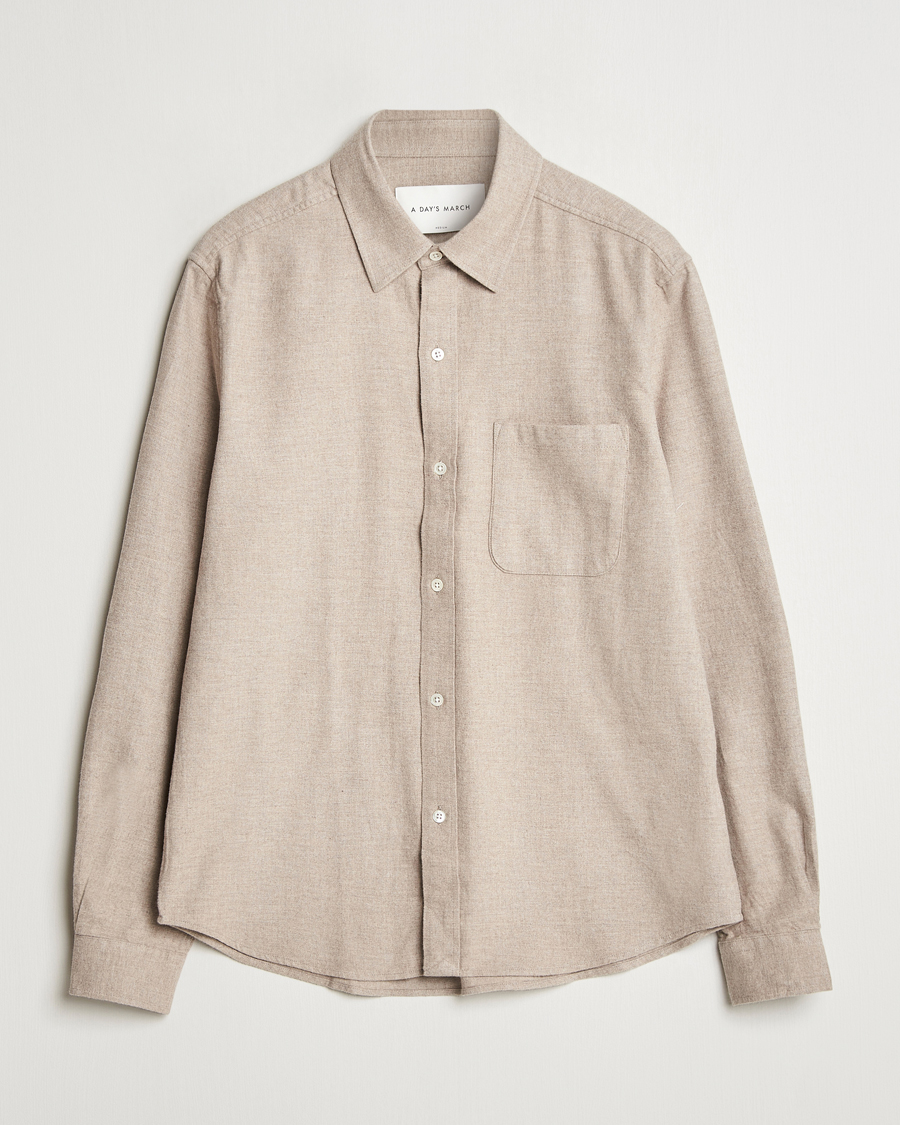 Homme | Chemises | A Day's March | Newark Flannel Shirt Sand Melange