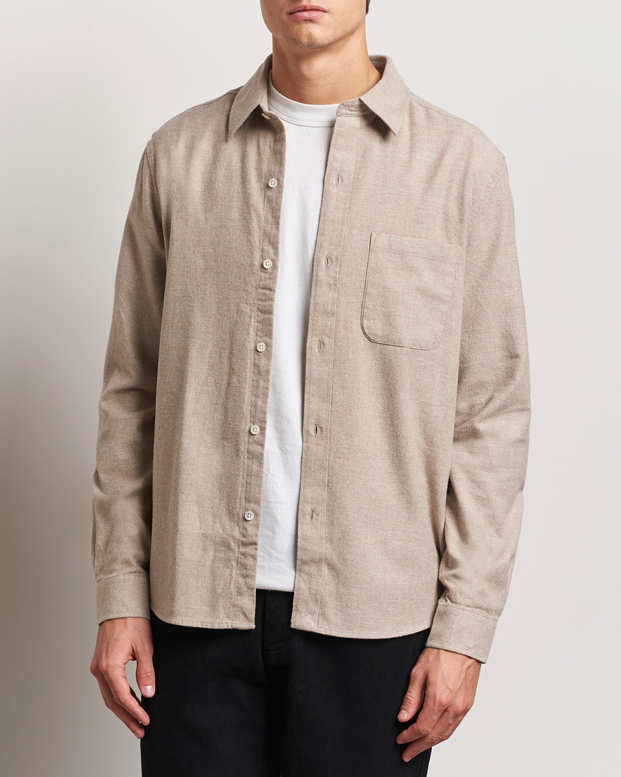 Homme | Chemises | A Day's March | Newark Flannel Shirt Sand Melange
