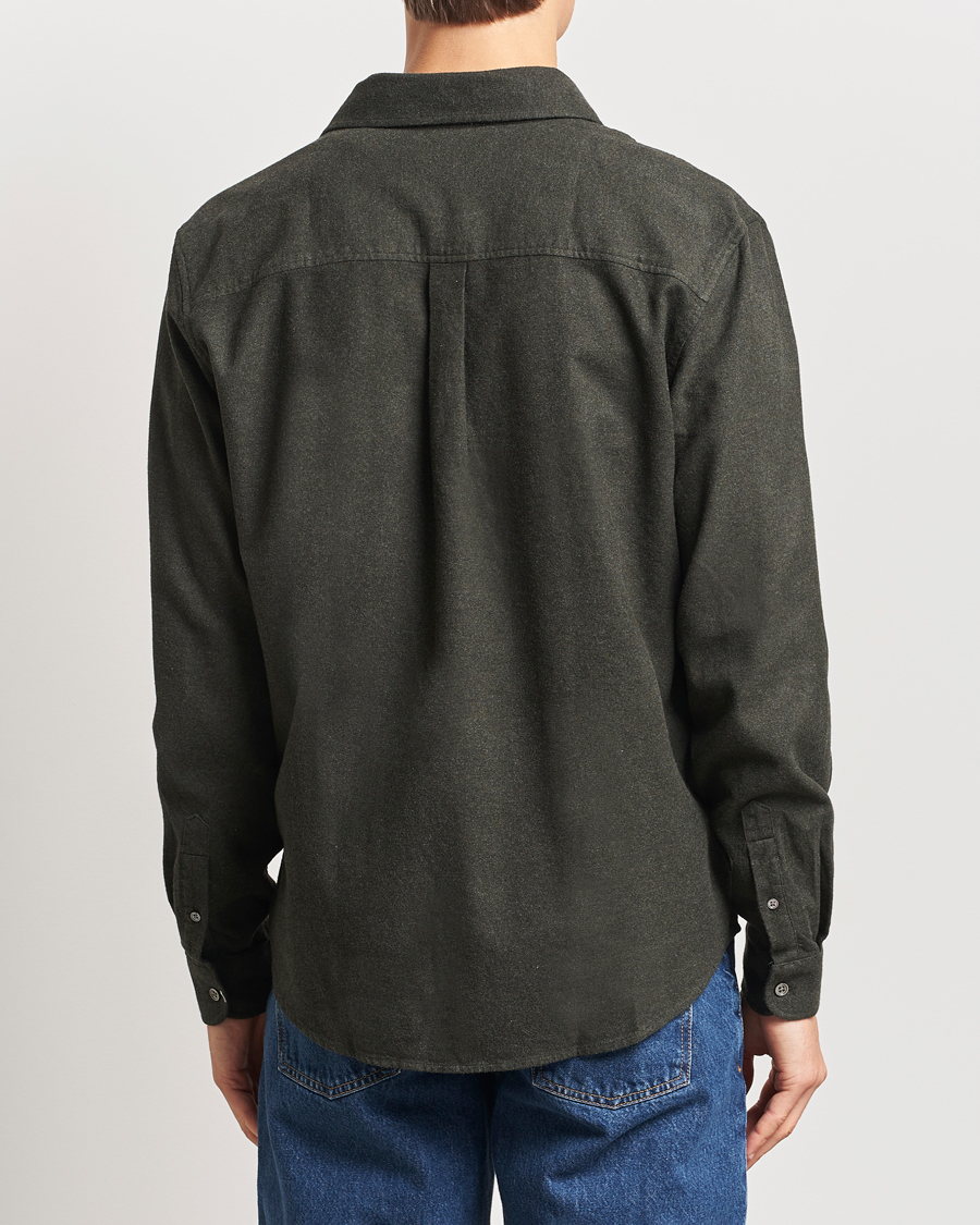 Homme | Chemises | A Day's March | Newark Flannel Shirt Dark Green