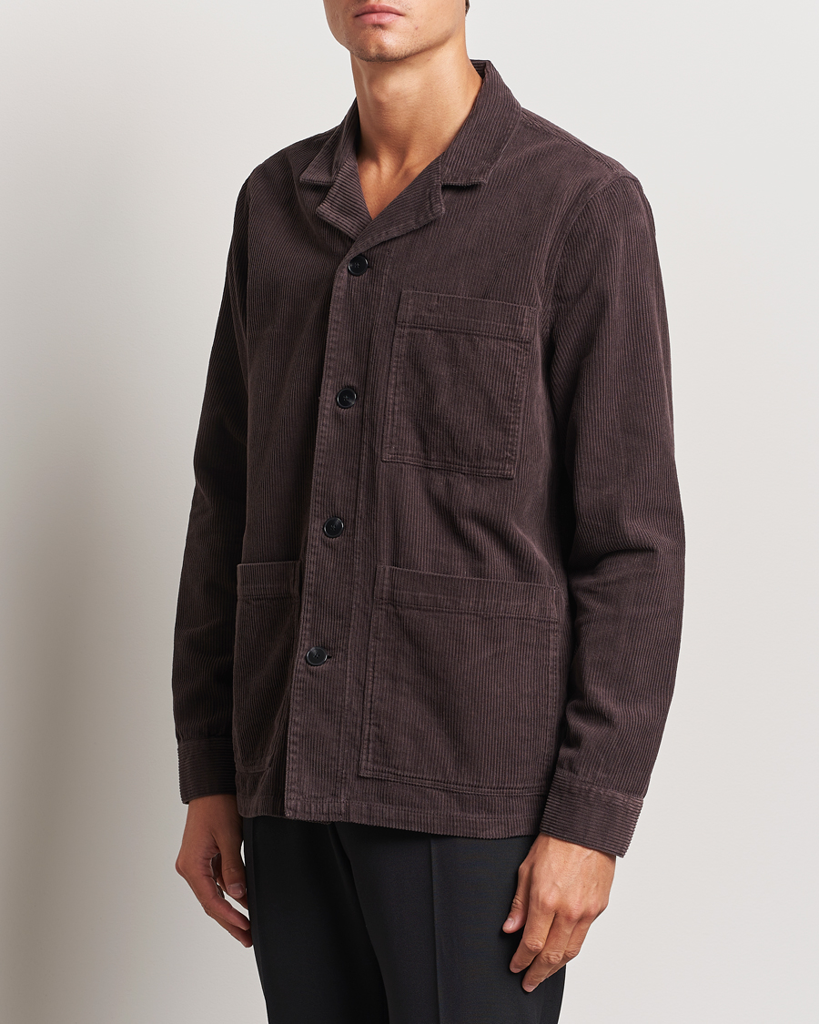 Homme | Chemises | A Day's March | Banagher Corduroy Overshirt Chocolate