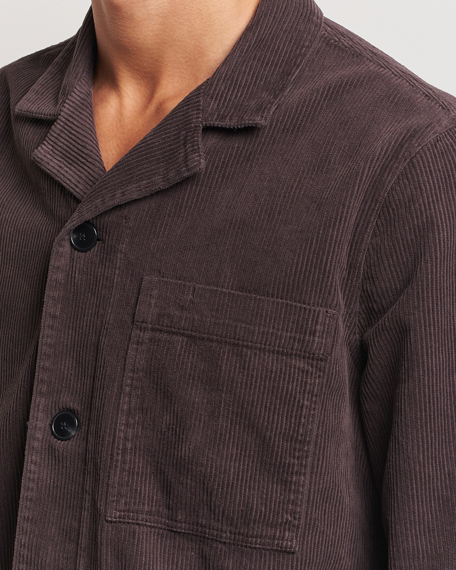 Homme | Chemises | A Day's March | Banagher Corduroy Overshirt Chocolate