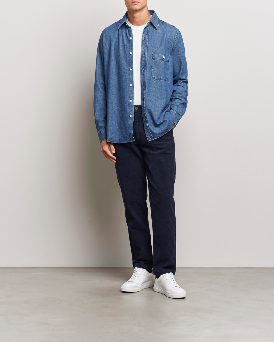 Homme | Pantalons | A Day's March | Miller Corduroy Trousers Navy