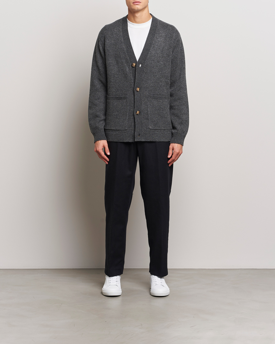 Homme | Pulls Et Tricots | A Day's March | Jarrow Lambswool Cardigan Charcoal