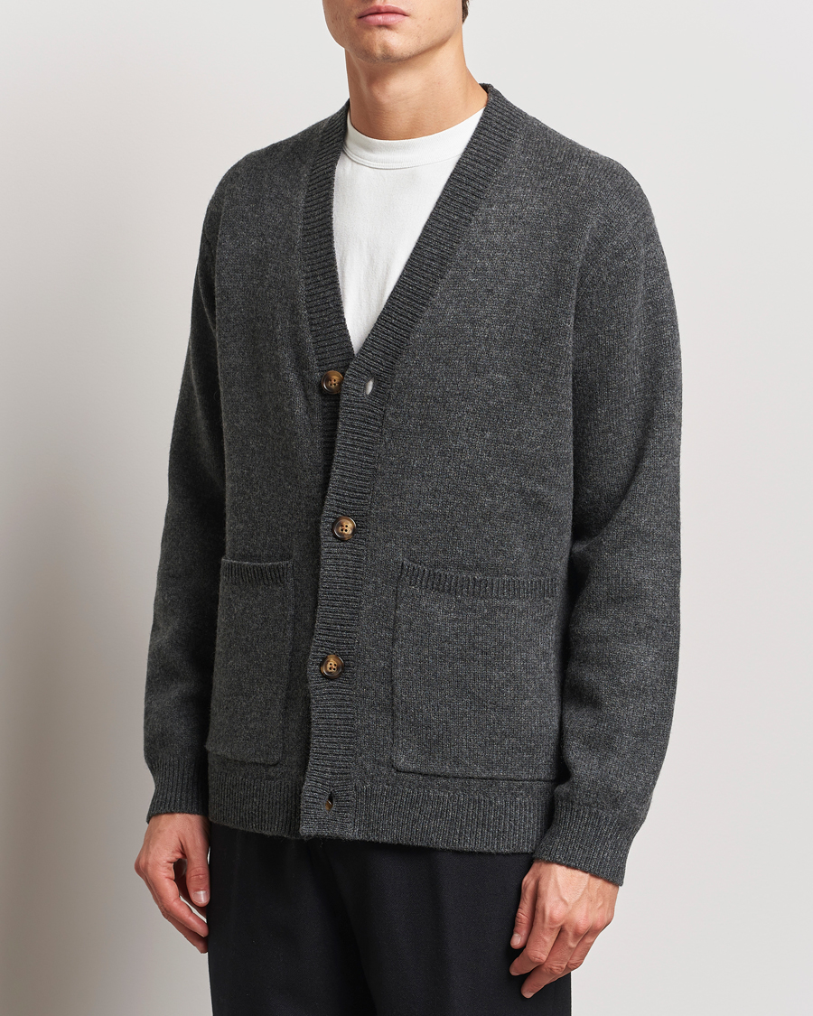 Homme | Pulls Et Tricots | A Day's March | Jarrow Lambswool Cardigan Charcoal