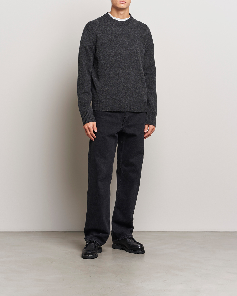 Homme | Pulls Et Tricots | A Day's March | Marlow Lambswool Crew Black Melange