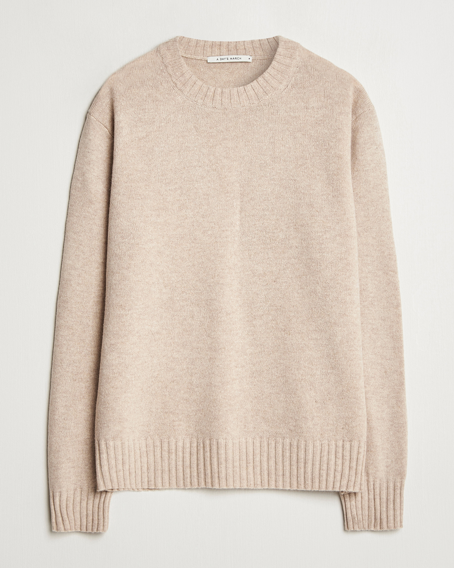 Homme | Pulls Et Tricots | A Day's March | Marlow Lambswool Crew Sand Melange