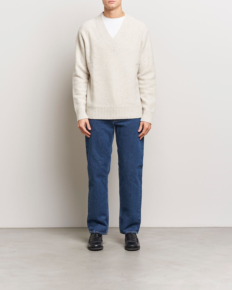 Homme | Pulls Et Tricots | A Day's March | Stanley Boiled Merino V-Neck Sweater Snow
