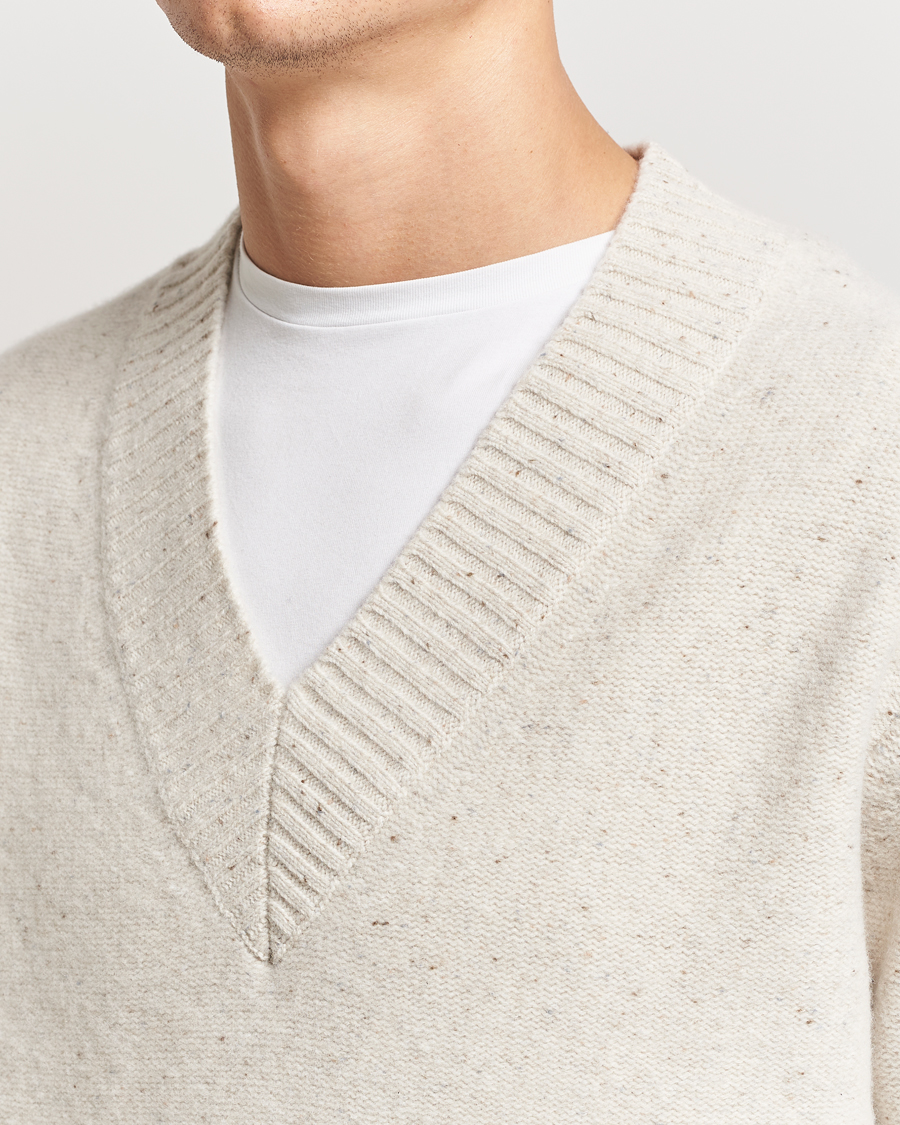 Homme | Pulls Et Tricots | A Day's March | Stanley Boiled Merino V-Neck Sweater Snow