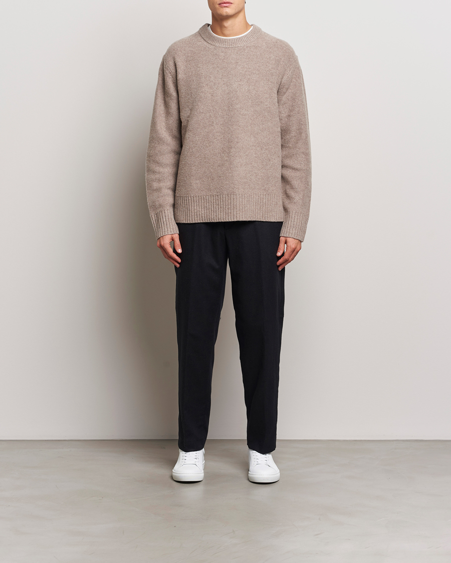 Homme | Pulls Et Tricots | A Day's March | Tietar Boiled Merino Sweater Taupe Melange