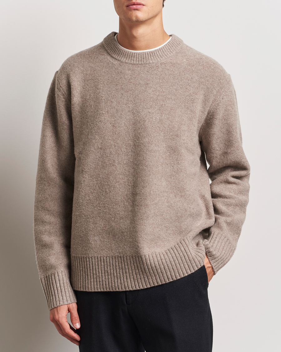Homme | Pulls Et Tricots | A Day's March | Tietar Boiled Merino Sweater Taupe Melange