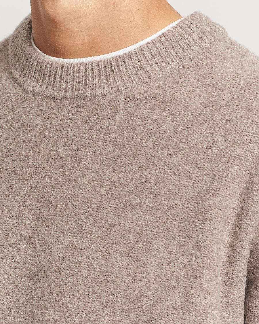 Homme | Pulls Et Tricots | A Day's March | Tietar Boiled Merino Sweater Taupe Melange