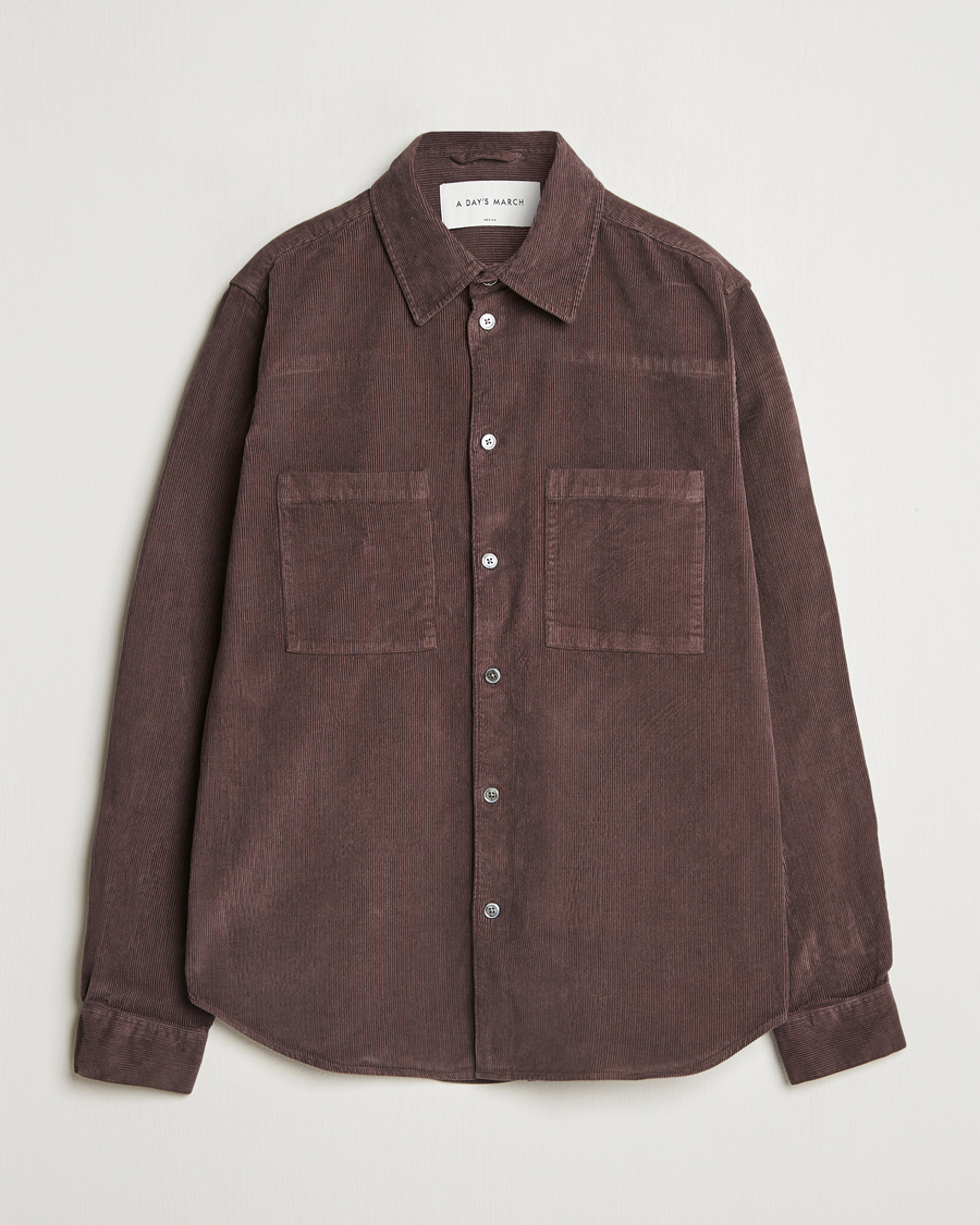 Homme | Chemises | A Day's March | Denver Corduroy Shirt Chocolate